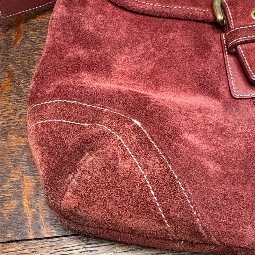 Vintage 2003 COACH Soho Suede Crossbody Bag – Burgundy/Maroon Y2K Rare - Picture 15 of 15